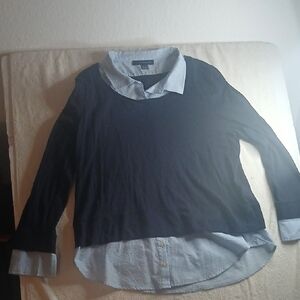 Tommy Hilfiger Women's Long Sleeved Pull Over Shirt XXL Blue